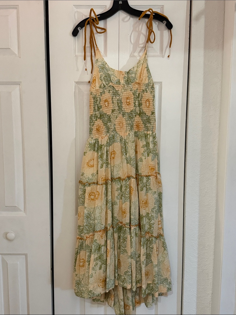 Free People - Spaghetti Tie-Strap Floral Maxi Dress